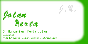 jolan merta business card